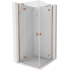 Mexen Mist-H Duo kutna kabina za tuš, 75 x 75 cm, prozirna, brušena bakar - 8A5-075L-075P-65-00