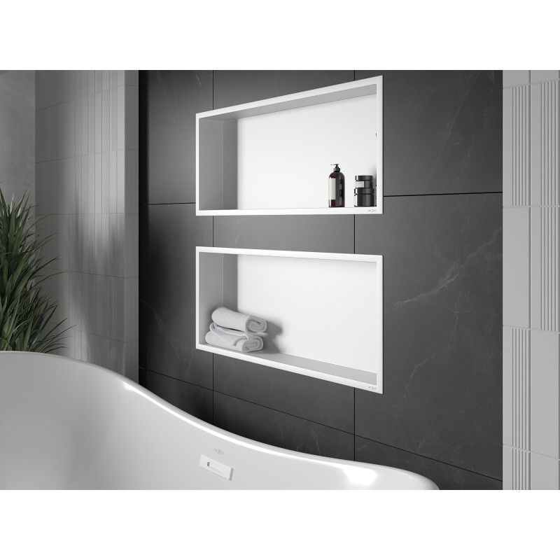 Mexen X-Wall-R estante empotrado con brida 75 x 30 cm, blanco - 1920753010