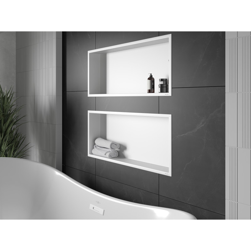 Mexen X-Wall-R Nischenregal mit Rand 75 x 30 cm, weiß - 1920753010