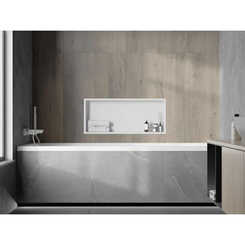 Mexen X-Wall-R étagère encastrée avec rebord 75 x 30 cm, blanche - 1920753010