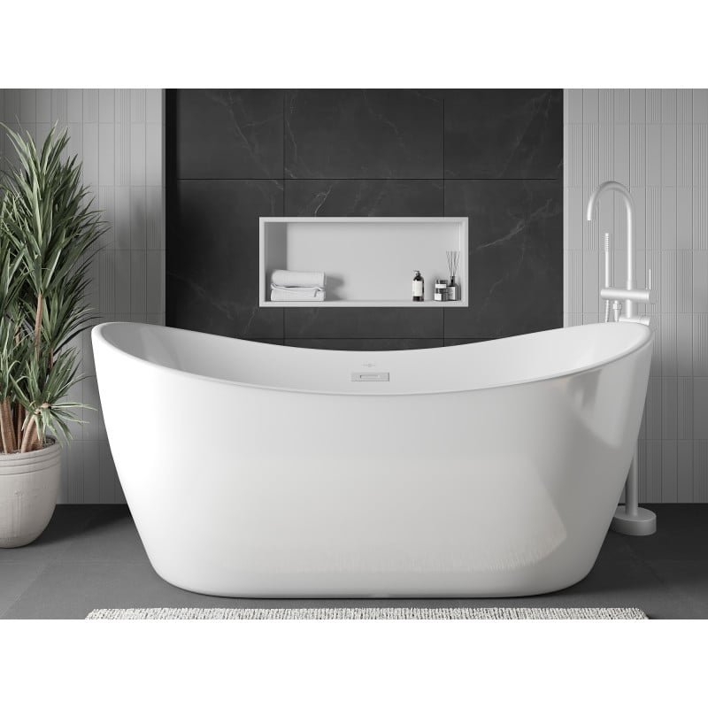 Mexen X-Wall-R nischhylla med krage 75 x 30 cm, vit - 1920753010