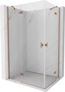 Mexen Mist-H Duo klizna tuš kabina lijeva 110 x 75 cm, prozirna, brušena bakar - 8A5-110L-075P-65-00