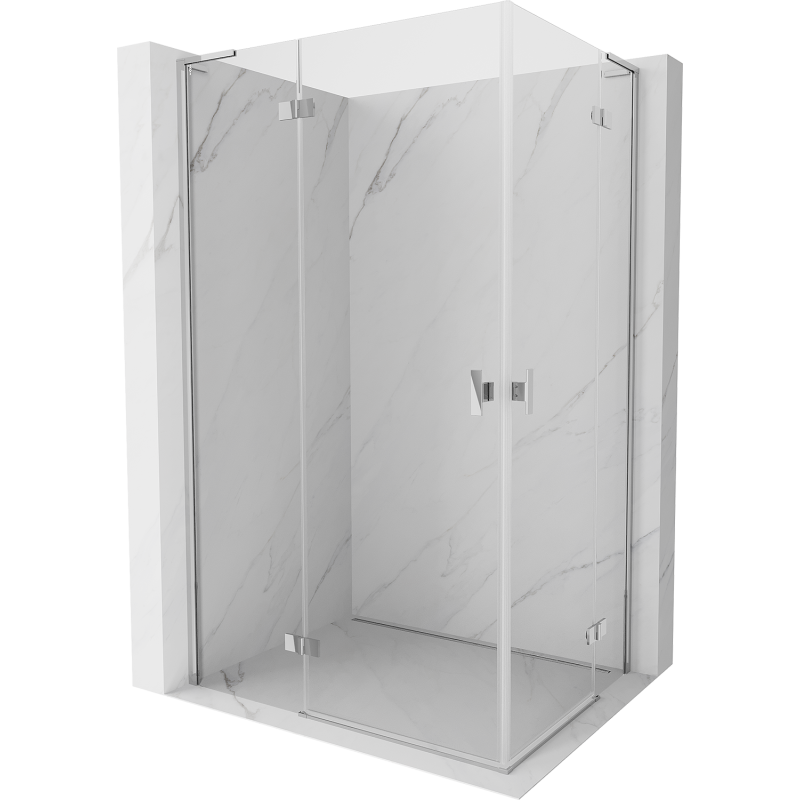 Mexen Mist H L Duo Duschkabine schwenkbar 95 x 70 cm, transparent, Chrom - 8A5L-095L-070P-01-00