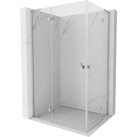 Mexen Mist H L Duo cabine de douche à charnière 80 x 75 cm, transparent, chrome - 8A5L-080L-075P-01-00