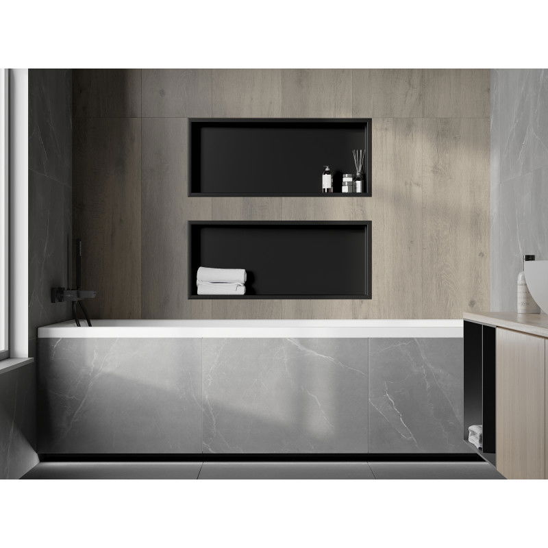 Mexen X-Wall-R prateleira embutida com flange 75 x 30 cm, preta - 1970753010