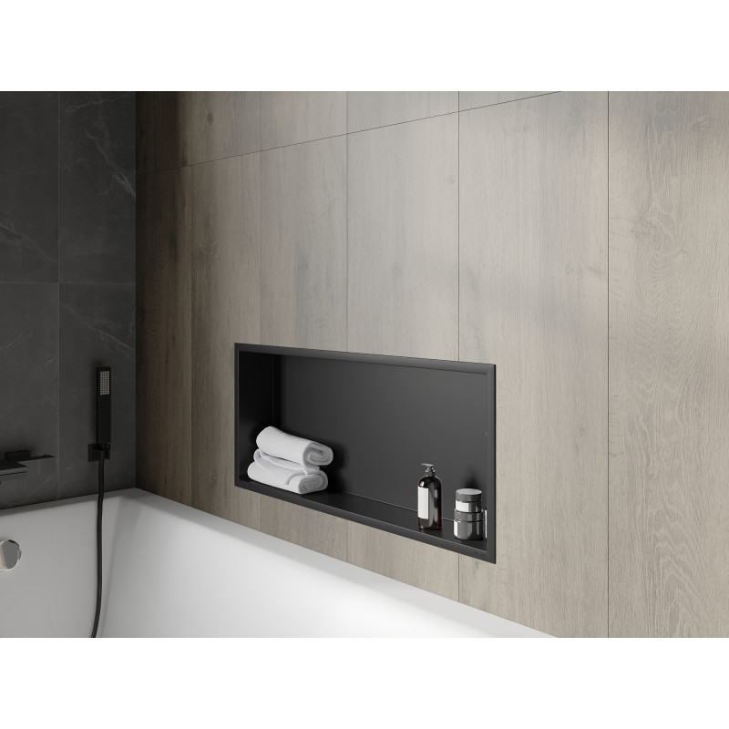 Mexen X-Wall-R nis rek met flens 75 x 30 cm, zwart - 1970753010