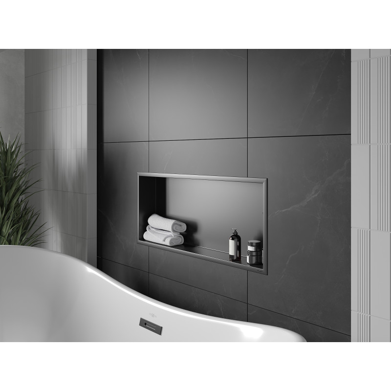 Mexen X-Wall-R nis rek met flens 75 x 30 cm, zwart - 1970753010