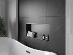 Mexen X-Wall-R inbouwplank met flens 75 x 30 cm, zwart - 1970753010