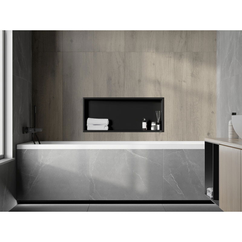 Mexen X-Wall-R inbouwplank met flens 75 x 30 cm, zwart - 1970753010