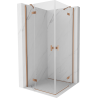 Mexen Mist-H Duo 100 x 100 cm Pivot Shower Enclosure, Transparent, Brushed Copper - 8A5-100L-100P-65-00