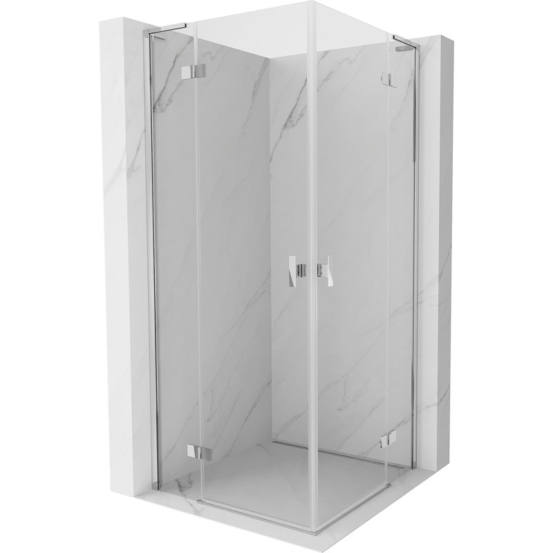 Mexen Mist-H L Duo Hinged Shower Enclosure 85 x 85 cm, Transparent, Chrome - 8A5L-085L-085P-01-00