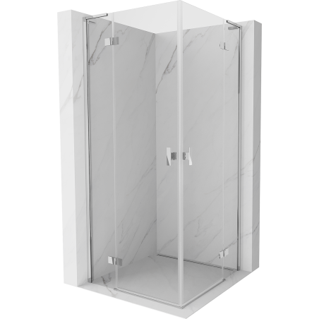 Mexen Mist-H L Duo Hinged Shower Enclosure 85 x 85 cm, Transparent, Chrome - 8A5L-085L-085P-01-00