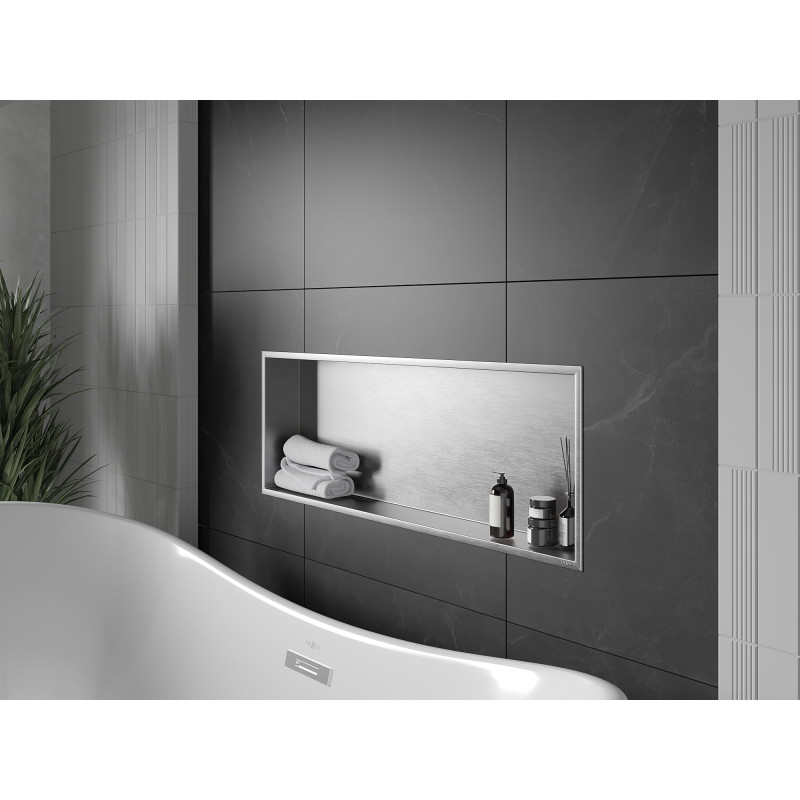 Mexen X-Wall-R nišširiiul äärega 90 x 30 cm, inox - 1910903010