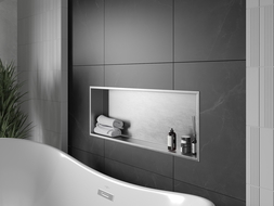 Mexen X-Wall-R Einbauregal mit Rahmen 90 x 30 cm, Inox - 1910903010