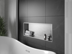 Mexen X-Wall-R inbouwplank met flens 90 x 30 cm, inox - 1910903010