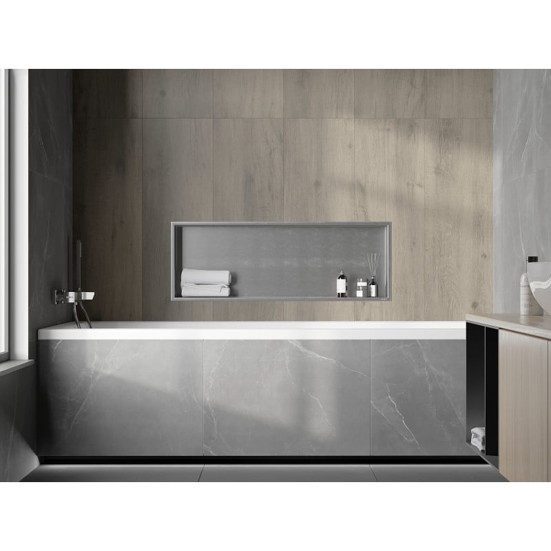 Mexen X-Wall-R étagère encastrée avec rebord 90 x 30 cm, inox - 1910903010