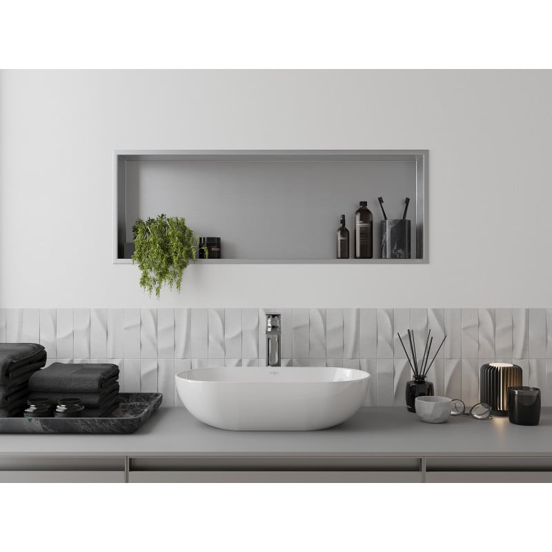 Mexen X-Wall-R estante empotrado con reborde 90 x 30 cm, inox - 1910903010