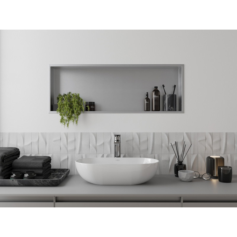 Mexen X-Wall-R nišširiiul äärega 90 x 30 cm, inox - 1910903010