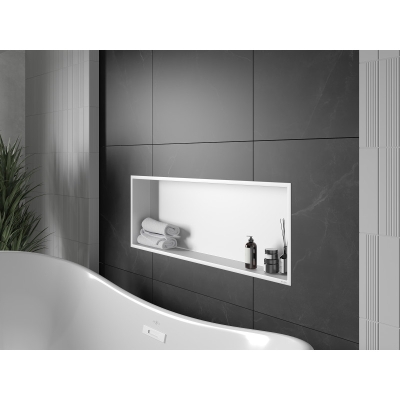 Mexen X-Wall-R nisplank met flens 90 x 30 cm, wit - 1920903010