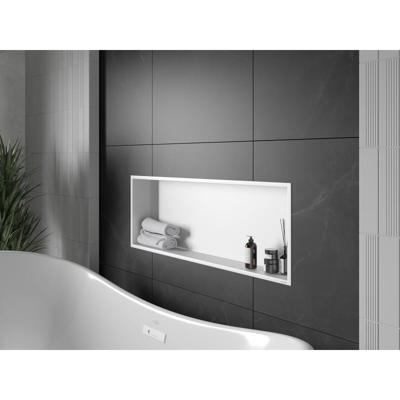 Mexen X-Wall-R recessed shelf with flange 90 x 30 cm, white - 1920903010