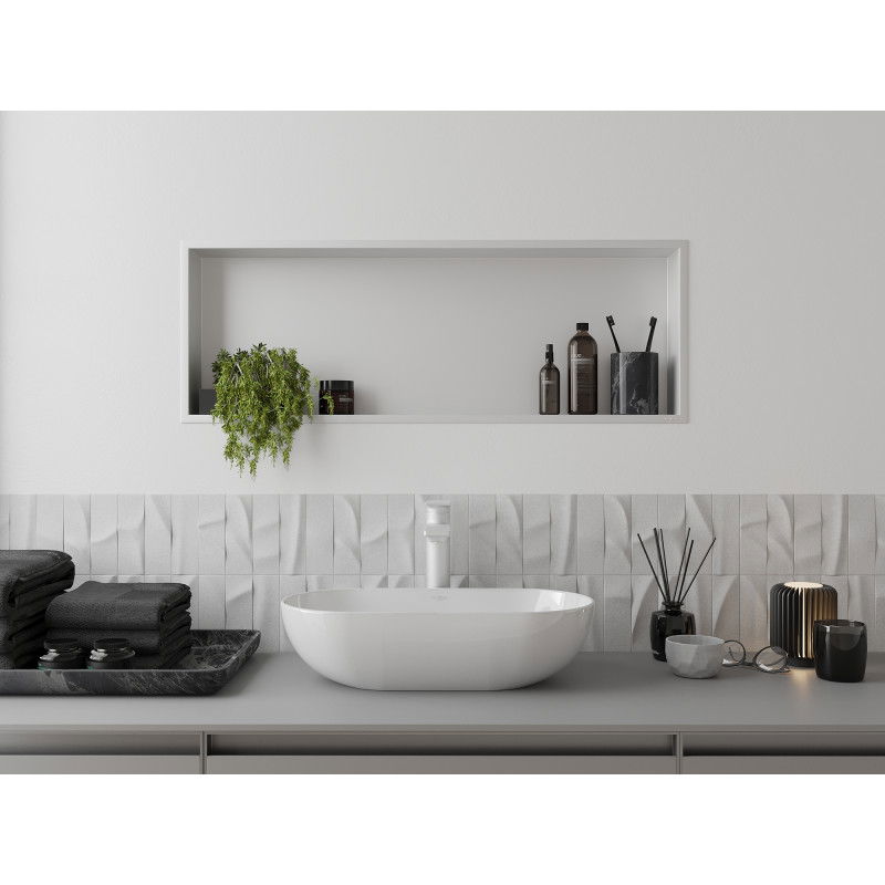 Mexen X-Wall-R étagère encastrée avec rebord 90 x 30 cm, blanche - 1920903010