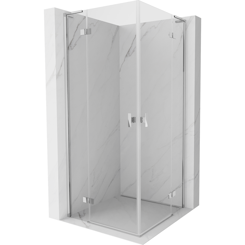 Mexen Mist-H L Duo duschkabin med gångjärn 95 x 95 cm, transparent, krom - 8A5L-095L-095P-01-00