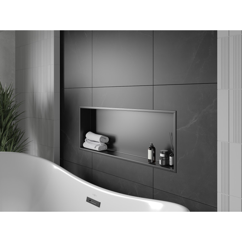 Mexen X-Wall-R estante empotrado con reborde 90 x 30 cm, negro - 1970903010