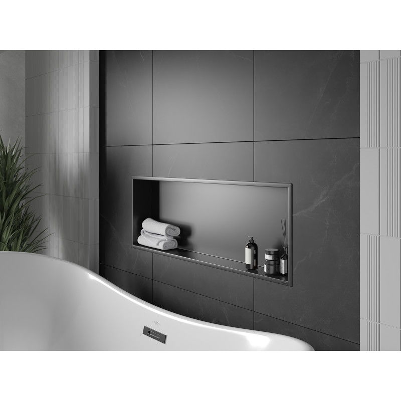 Mexen X-Wall-R mensola da incasso con flangia 90 x 30 cm, nera - 1970903010