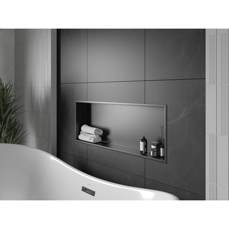 Mexen X-Wall-R nis nisplank met kraag 90 x 30 cm, zwart - 1970903010