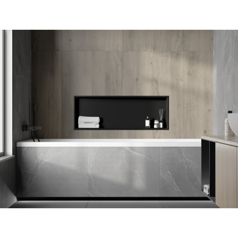 Mexen X-Wall-R nis planken met flens 90 x 30 cm, zwart - 1970903010