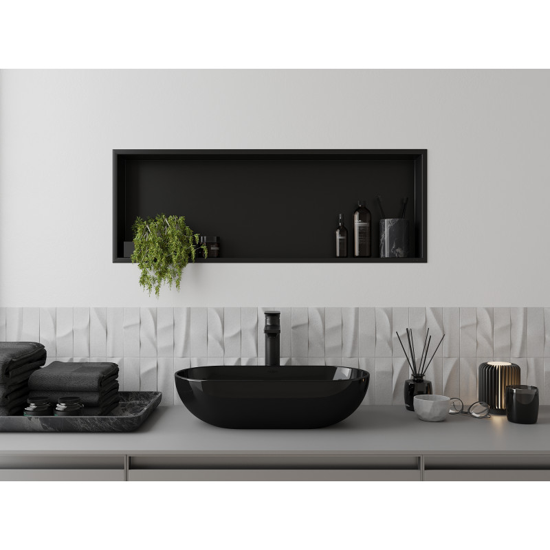 Mexen X-Wall-R estante empotrado con reborde 90 x 30 cm, negro - 1970903010