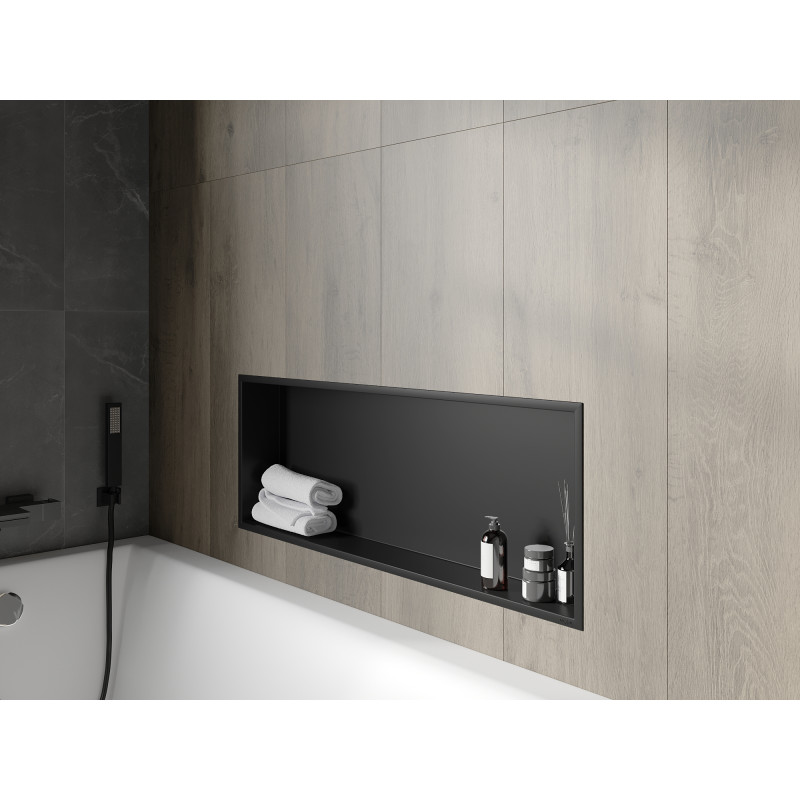 Mexen X-Wall-R estante empotrado con reborde 90 x 30 cm, negro - 1970903010