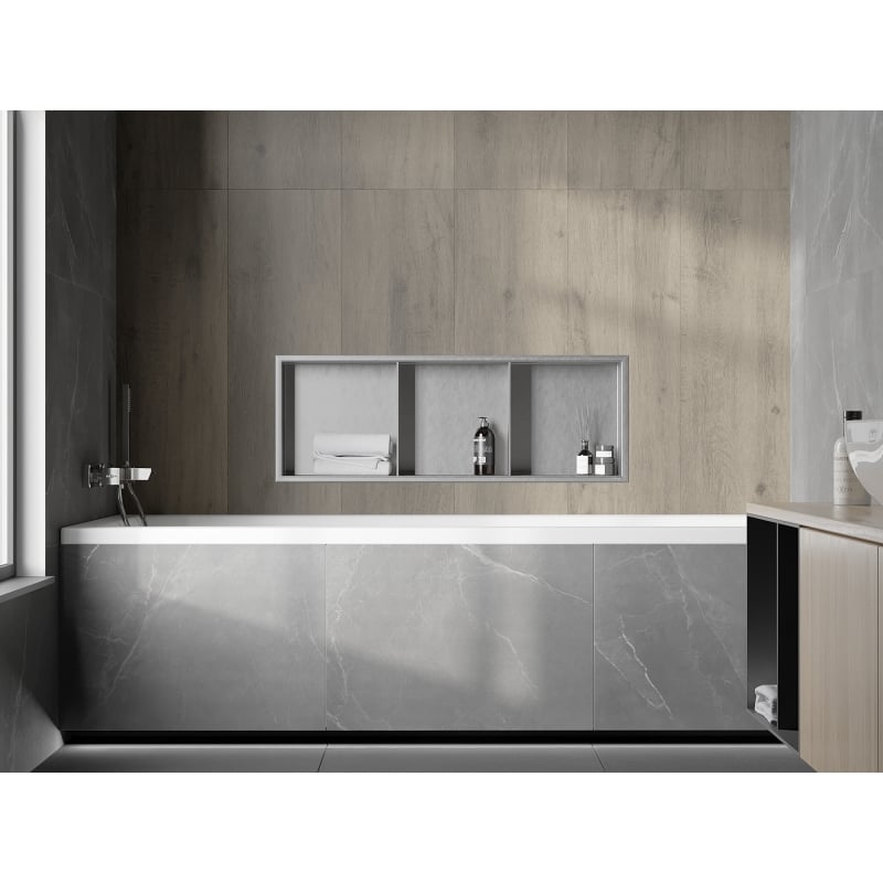 Mexen X-Wall-R recessed shelf with flange and shelf 90 x 30 cm, inox - 1910903010S