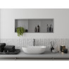 Mexen X-Wall-R étagère encastrée avec collerette et tablette 90 x 30 cm, inox - 1910903010S