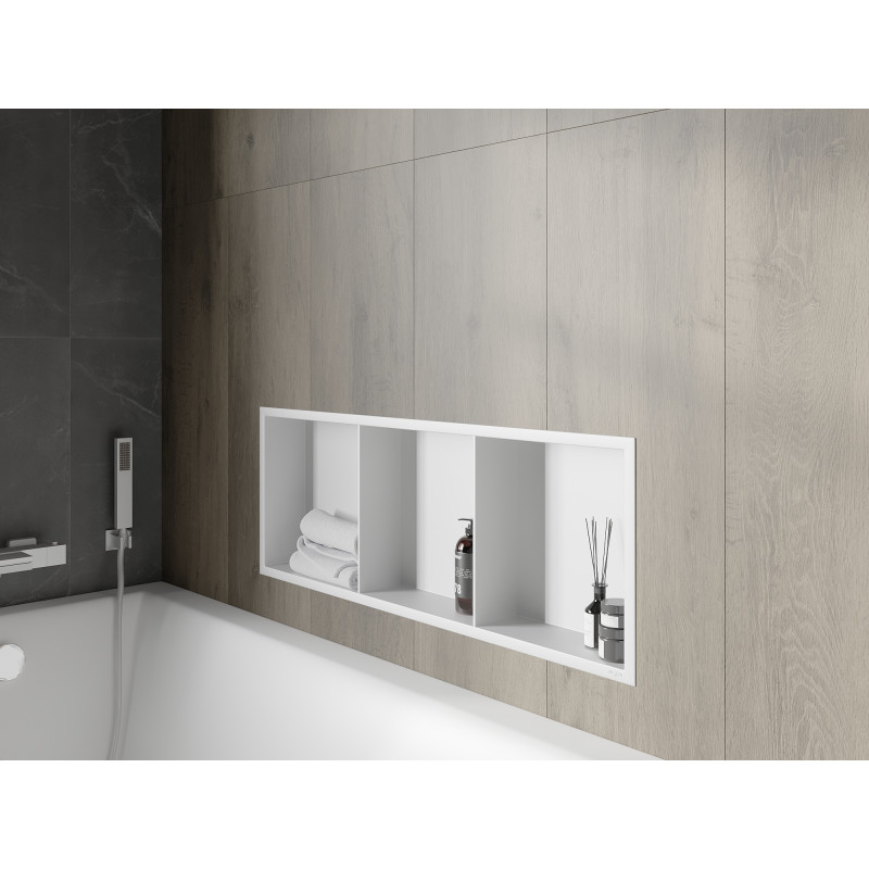 Mexen X-Wall-R estante empotrado con brida y repisa 90 x 30 cm, blanco - 1920903010S