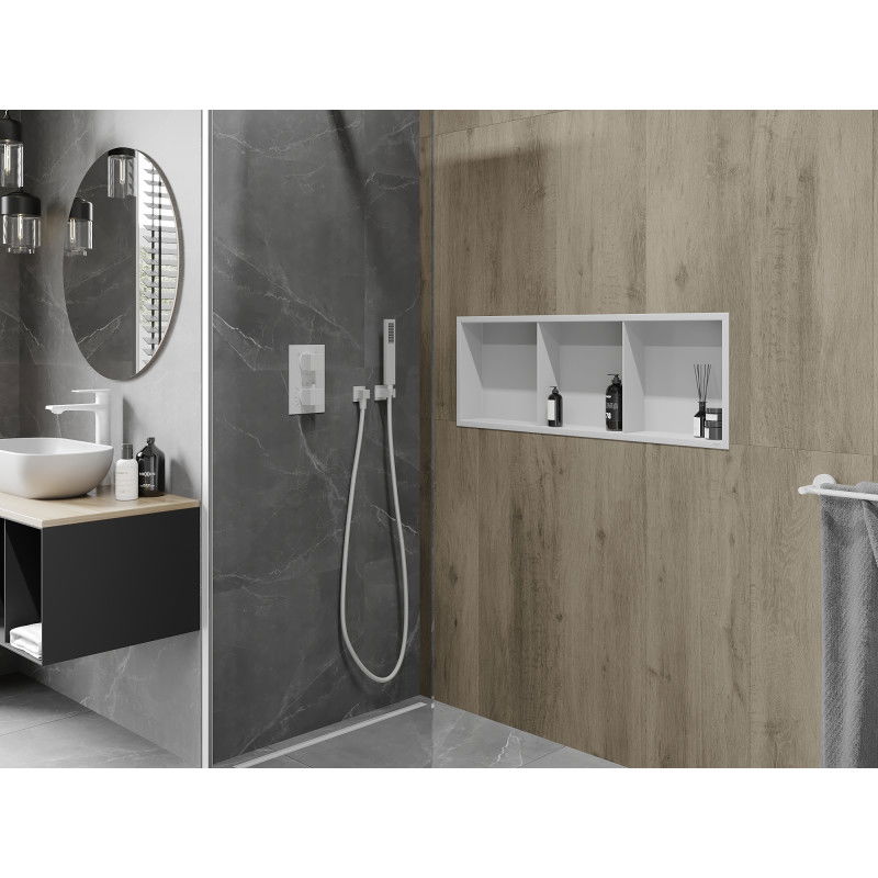 Mexen X-Wall-R estante empotrado con reborde y estante 90 x 30 cm, blanco - 1920903010S