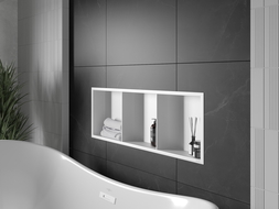 Mexen X-Wall-R Nischenregal mit Flansch und Regal 90 x 30 cm, weiß - 1920903010S