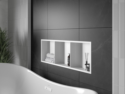 Mexen X-Wall-R półka wnękowa z kołnierzem i półką 90 x 30 cm, biała - 1920903010S