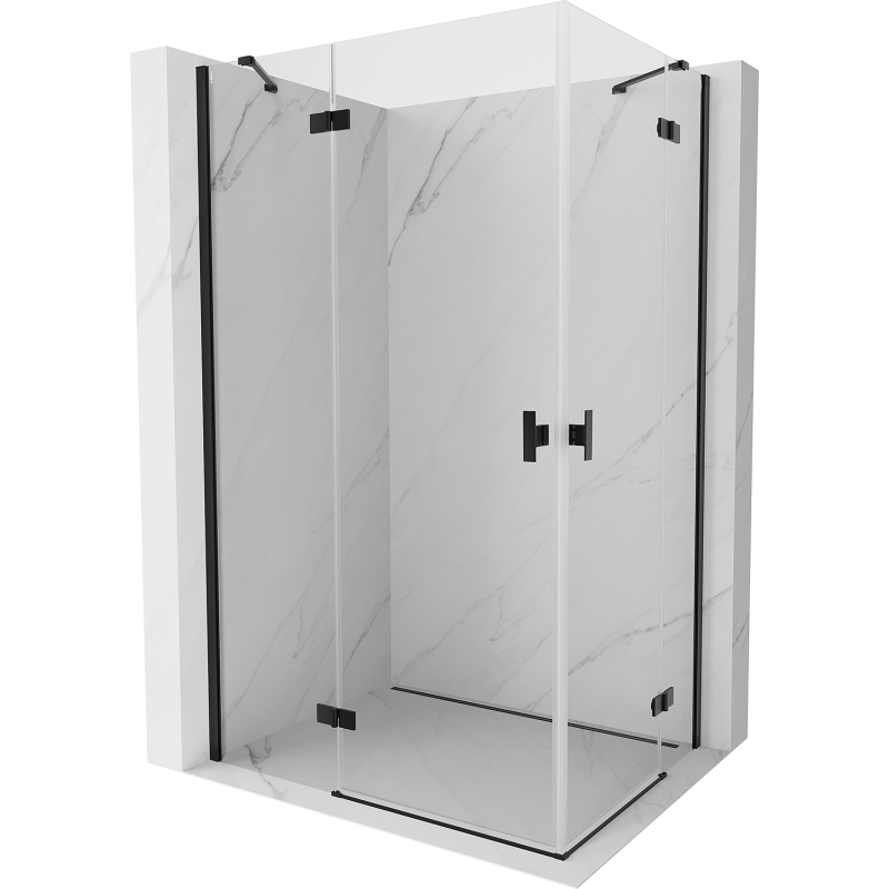 Mexen Mist-H Duo kabina prysznicowa uchylna lewa 80 x 75 cm, transparent, czarna - 8A5-080L-075P-70-00