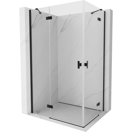 Cabine de douche pivotante Mexen Mist H Duo 95 x 75 cm, transparente, noire - 8A5-095L-075P-70-00