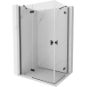 Cabine de douche pivotante Mexen Mist H Duo 95 x 75 cm, transparente, noire - 8A5-095L-075P-70-00