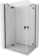 Mexen Mist-H Duo draaideur douchecabine 100 x 80 cm, transparant, zwart - 8A5-100L-080P-70-00