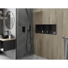 Mexen X-Wall-R Nischenregal mit Flansch und Regal 90 x 30 cm, schwarz - 1970903010S