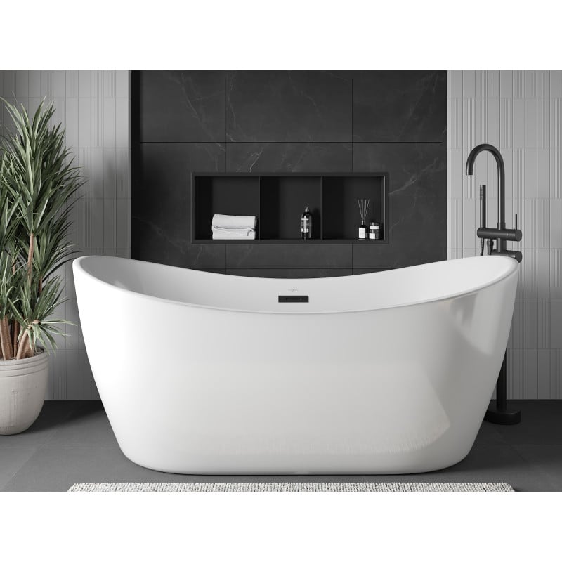 Mexen X-Wall-R inbouwnis met flens en plank 90 x 30 cm, zwart - 1970903010S