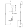 Mexen DB62 Duschset, verschiebbar, schwarz - 785624584-70