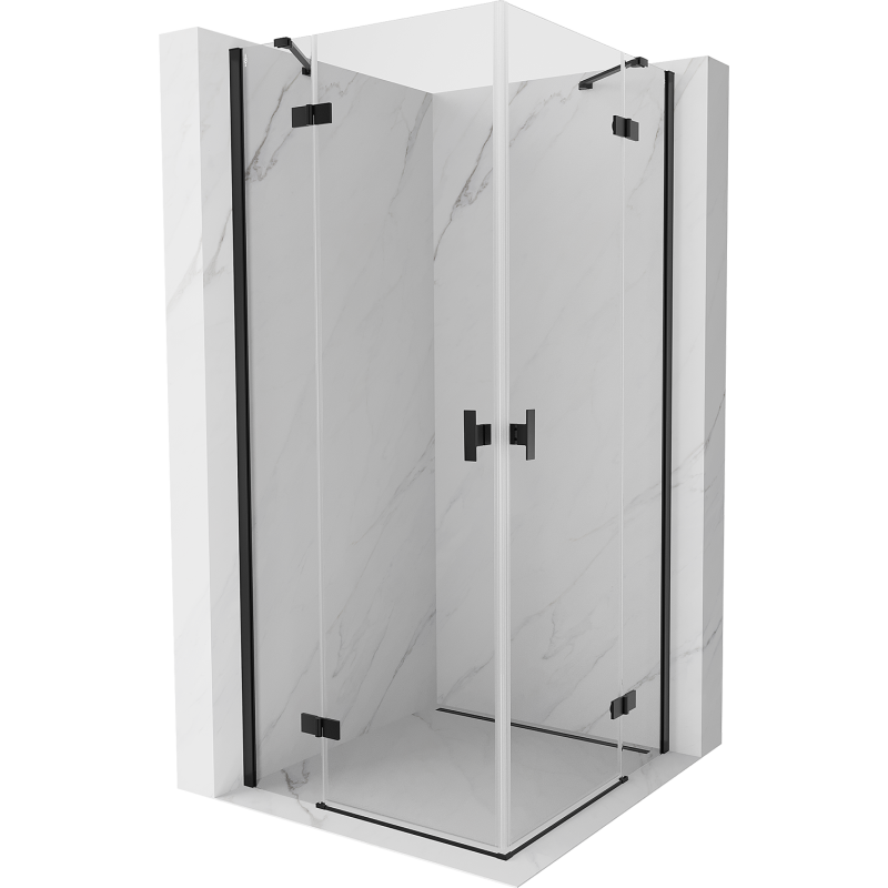 Mexen Mist-H Duo kabina prysznicowa uchylna 105 x 105 cm, transparent, czarna - 8A5-105L-105P-70-00