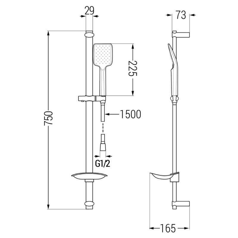 Mexen DB62 verstellbares Duschset, Chrom - 785624584-00