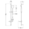 Mexen DB62 schuifbare doucheset, chroom - 785624584-00