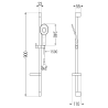 Mexen DS73 sliding shower set, black - 785734583-70