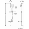 Mexen DB17 Duschset, verschiebbar, schwarz - 785174584-70